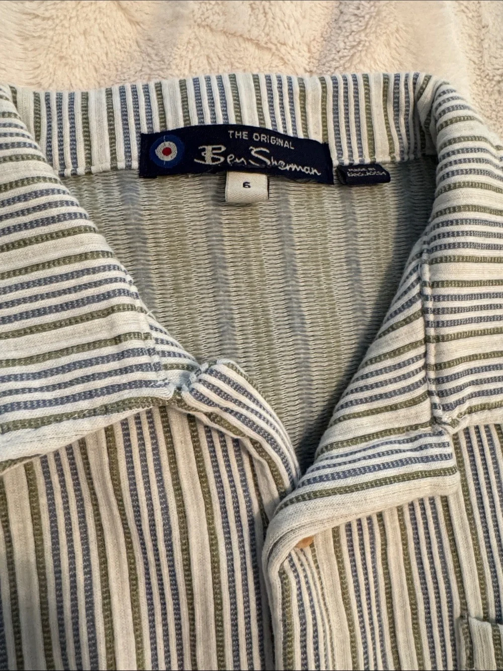 Kids Ben Sherman Blue & White Striped Shirt & Short Set